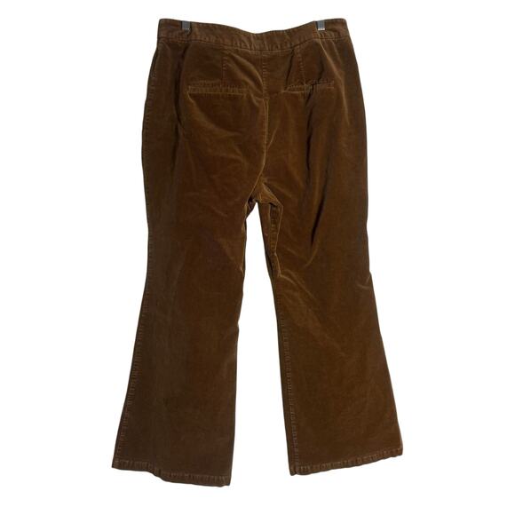 Adam Lippes Brown Retro 70s Corduroy Flare Leg High Rise Pants Size 16 - Picture 11 of 13